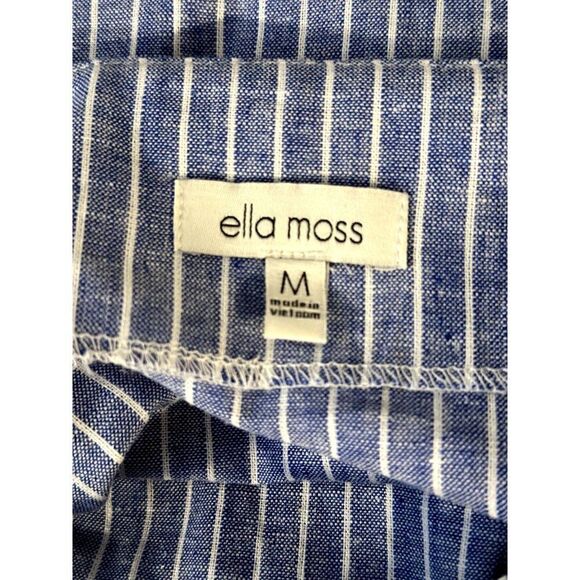 Ella Moss Esther Scalloped Tie Strap Top in Blue/White Size M - Picture 5 of 6